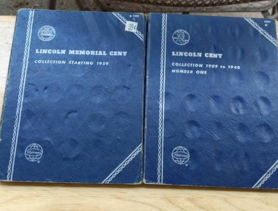 Pennies in a collection book