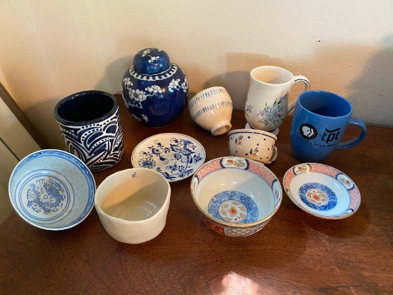 Blue Themed Glassware Lot - 11 Pieces