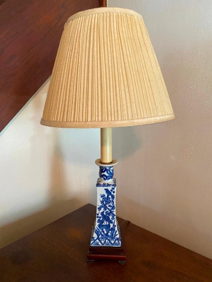 Blue-White Porcelain Lamp 25x12"