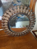 Round pineapple accented mirror