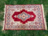 Red , Off White & Blue Rug 44