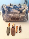 NRA Camo Bag with 4 Knives
