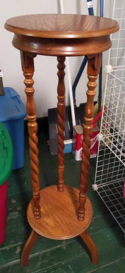 Round Wood Plant Stand 39" Tall