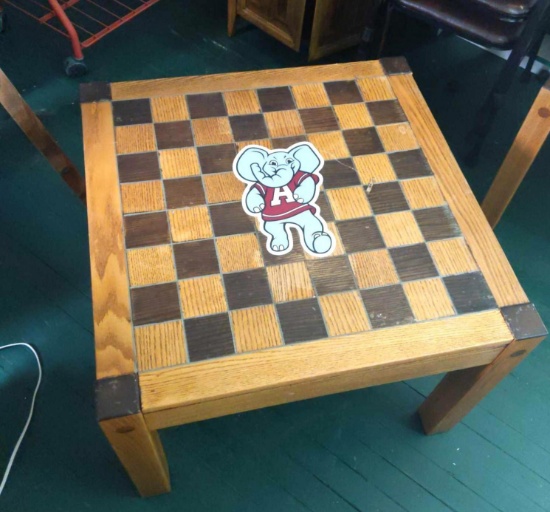 Conant Ball-Alabama "Big Al" Checkers/Chess Table 29"x29"x20