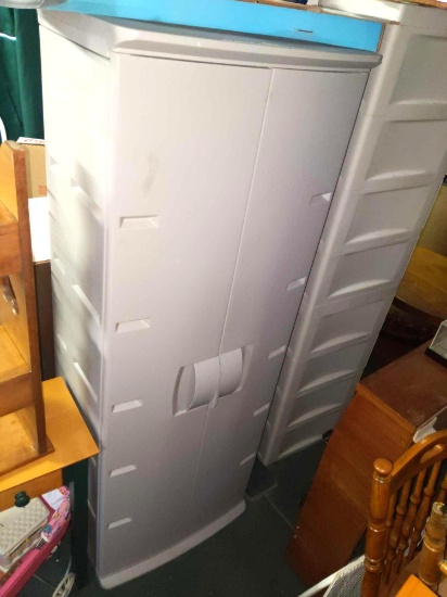 Plastic Storage Cabinet with Adjustable Shelves 24"x17"x66"