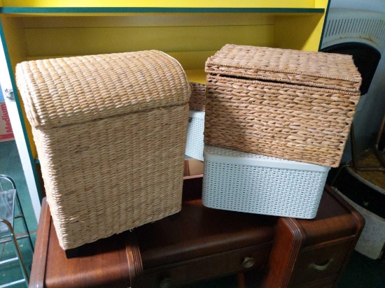 3 Piece Wicker Lot - 1 Plastic Look