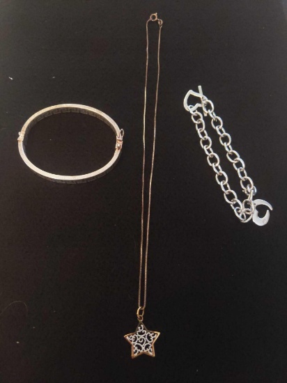 2 Brackets & Necklace Marked .925