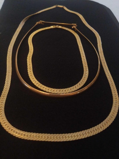 3 Gold Colored Necklaces