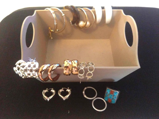 Earring Lot with 2 Rings
