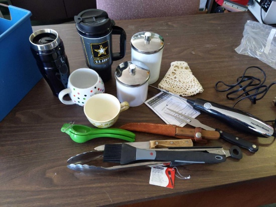 Knives, Cups , Canisters, Grill, Tongs & Baster