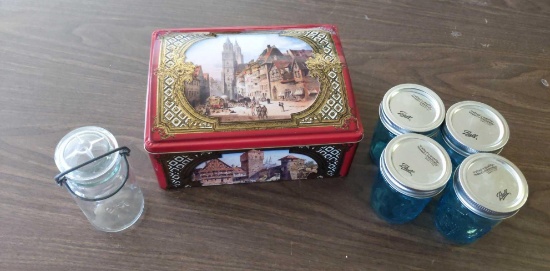 Ball Jars & Tin Lot