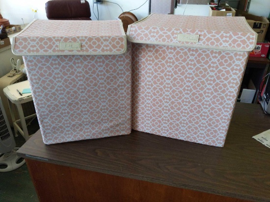 Pink and White Storage Hamper's