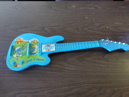 Smurf Guitar Toy Yamaha Porta Sound Keyboard