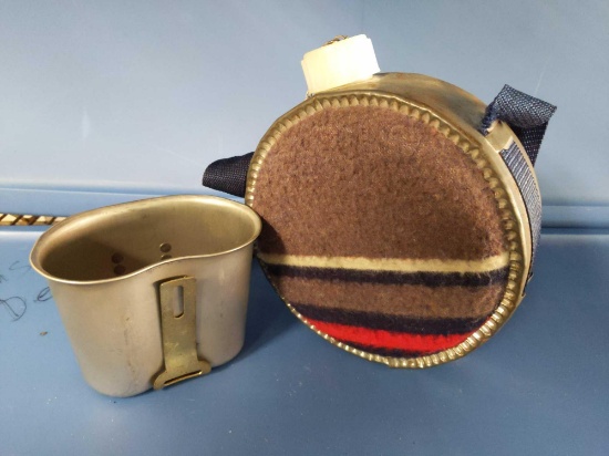 Canteen w/Older Military Style Canteen Cup