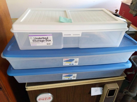2 Sterilite 41 Qt. & 1 StyleMaster 26" Underbed Storage Box