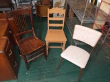 3 Chair Lot - 2 wood, 1 metal
