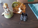McCoy Planter, Porcelain music box sculpture, Baby Shoes