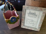 Vintage Child's Activity Board & Wood Flower/May Day Box