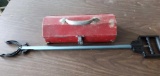 Red Metal Tool Box with Tools & Grabber