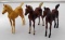 Heartland Plastics Palomino & Two Bay Sorrels Ponies