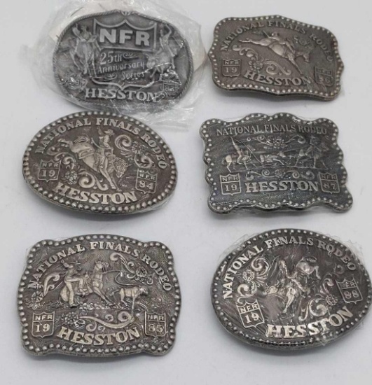 National Finals Rodeo (NFR) Belt Buckle Lot 1983-88