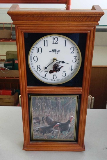 Wild Wings - Turkeys Wall Clock 12"x24"