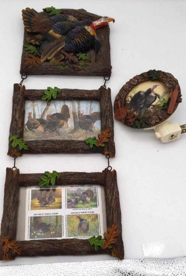 Turkey - Branch Hanging Frames w/2001,03,04 &06 Turkey Stamps & Night Light
