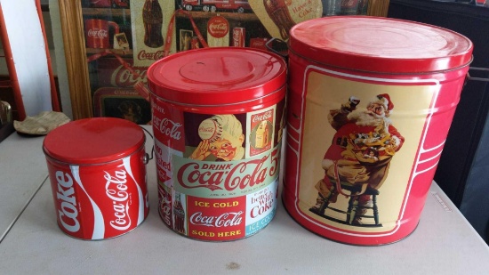 Coca-Cola 3 Tin Lot