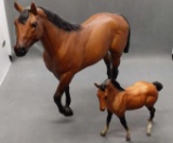 Vintage Breyer Quarter Horse Stallion & Unmarked Foal