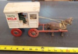 Vintage Cast Horse Drawn Milk Wagon