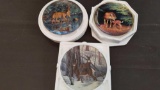 3 Collector Deer Plates Various Artists