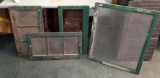 Vintage Green Window & Screen Insert Lot - Perfect for Crafts