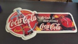 RTC Coca-Cola Plastic Sign w/Clock - Works 34