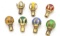 Colorful Glass & Brass Finials Lot