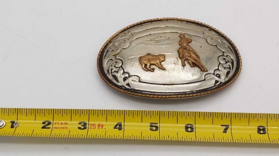 Comstock Silversmiths German Silver Belt Buckle
