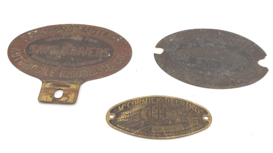 Farmers Mutual, State Farm & Mccormick Freeing, License Plate Topper & ID Plate
