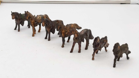 Vintage Copper Tone Horses - 7