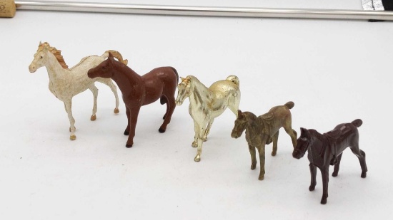 Vintage Plastic Horse Lot (Brown marked Ertl)