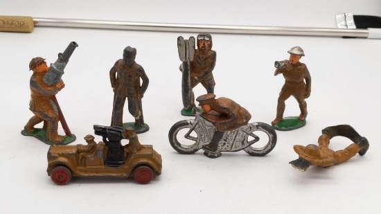 Vintage Cast Soldiers, Some Marked USA or Barclay