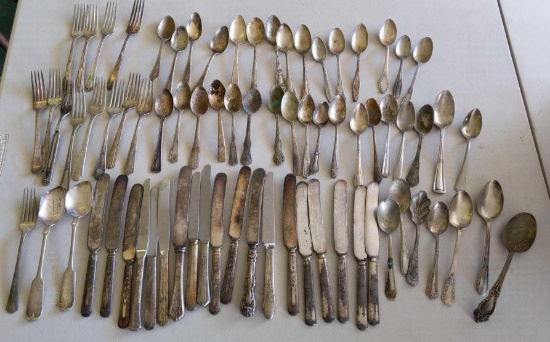 Miscellaneous silver plate and other flatware lot