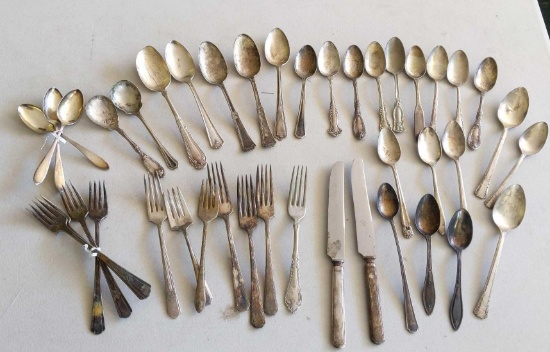 WM Rogers, Silver Plate Flatware Lot Various Patterns