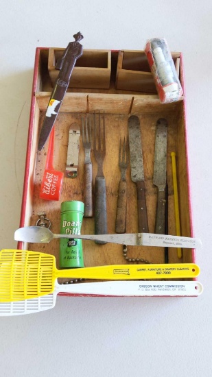 Vintage Drawer Box With Contents
