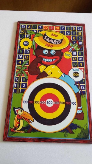 Wyandotte Toys Black Sambo Target Board As Seen 14"x23"
