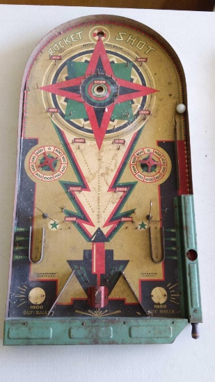 Lindstrom "Rocket Shot" Vintage Pinball Game - USA As-Seen