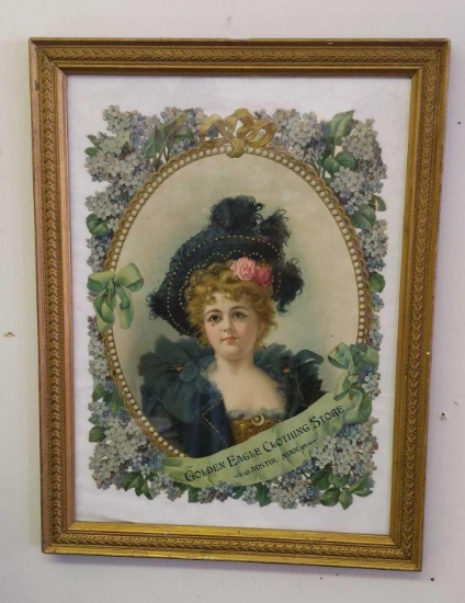 Golden Eagle Clothing Store - Austin, Minn Framed Advertising- 18"x15"