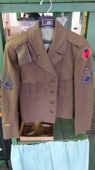 Wool Military Jacket 40L - 26 MAY 1953 with Cap