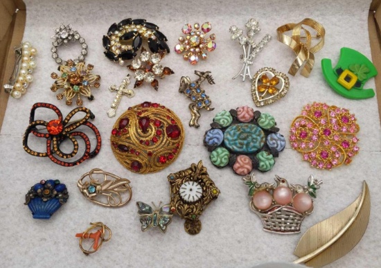 Beautiful Costume Pin Lot - Unmarked