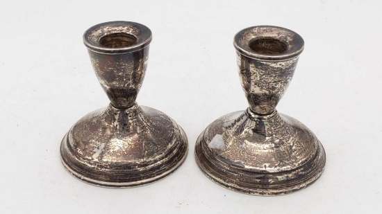 Duchin Creation Sterling-Weighted 3.5"Candle Sticks