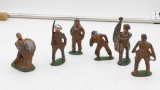Vintage Cast Soldiers Lot of 6 - Light Man marked Barclay
