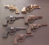 Vintage Toy Tin Revolvers Lot - Make No Sound